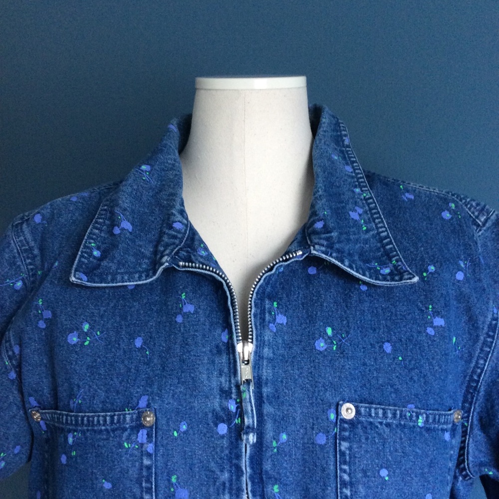 Denim & Co. Vintage Floral Print Jean Jacket - Picture 2 of 6